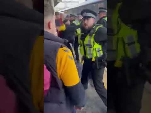 Cardiff and Newport fans clashing in Swindon Station - Reading away